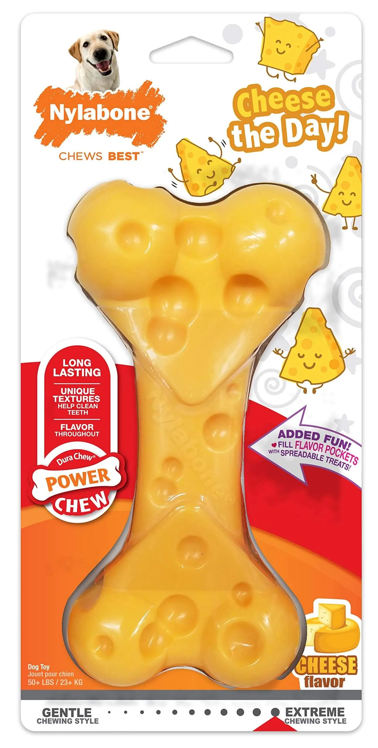 נילבון Nylabone צעצוע לעיסה בטעם גבינה